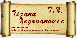 Tijana Negovanović vizit kartica